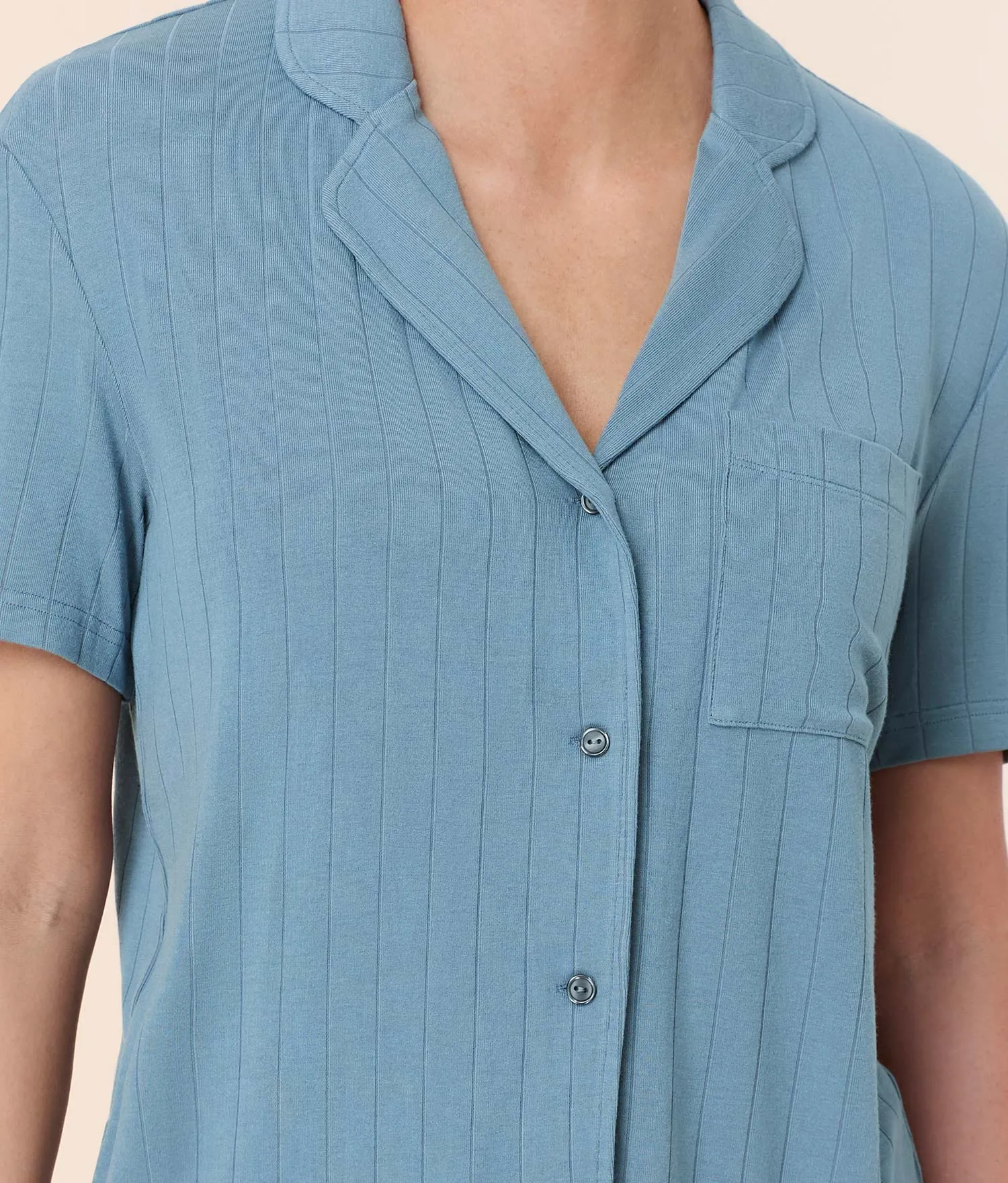 The Short Sleeve Button Up - Wide Rib - Infinity