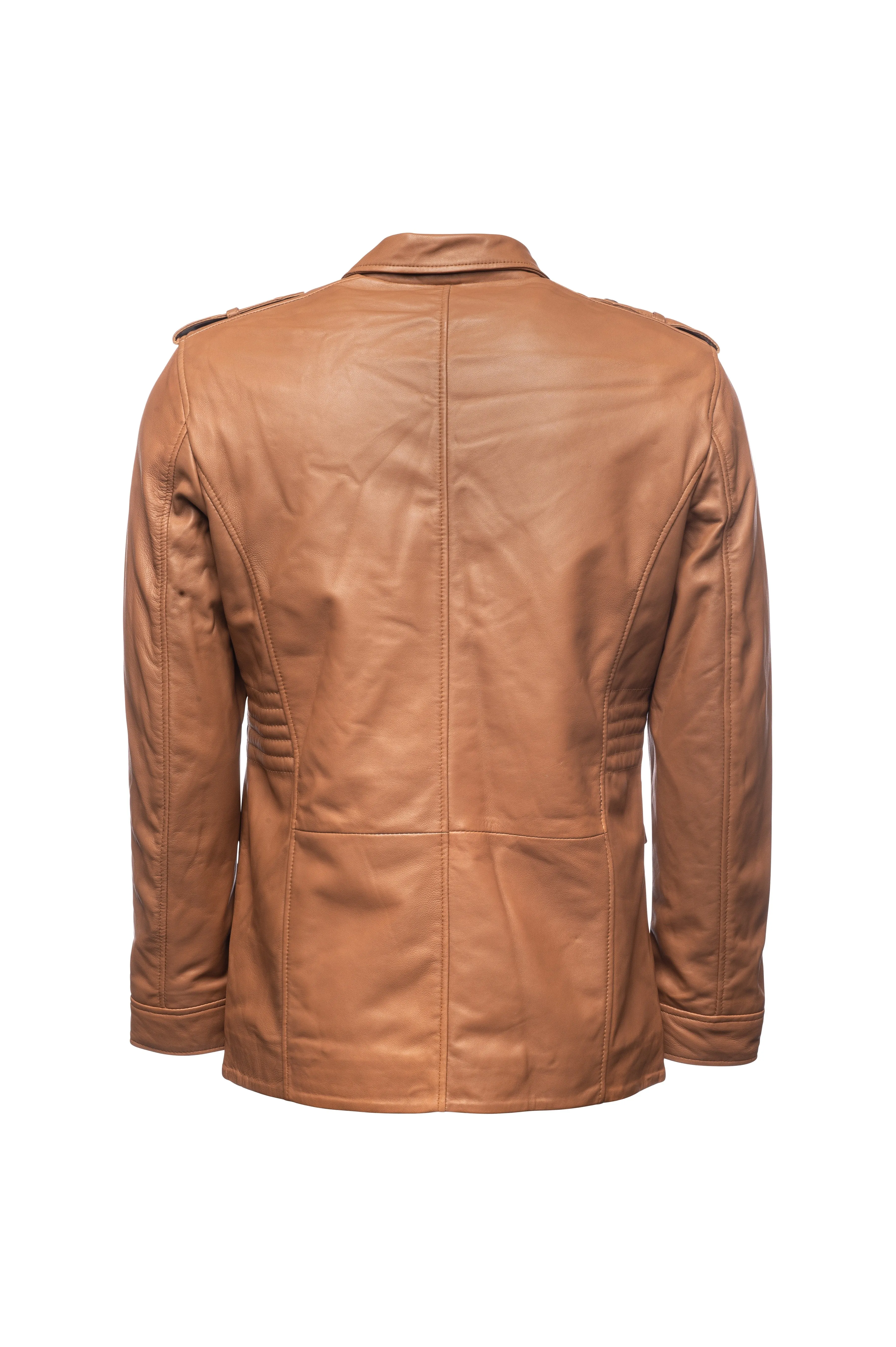 Vintage Safari Leather Coat (Camel Coat) – Tan