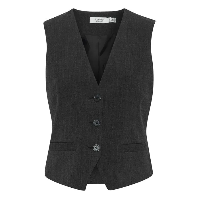 Weste «Danta» in black melange (dunkelgrau) von B.young