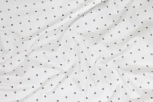White and Black Floral Italian Cotton Sateen