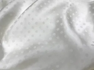 White dot silk - PURE MULBERRY SILK fabric by the yard - Polkadot silk -Luxury Silk - Natural silk - Handmade in VietNam- Silk with Design