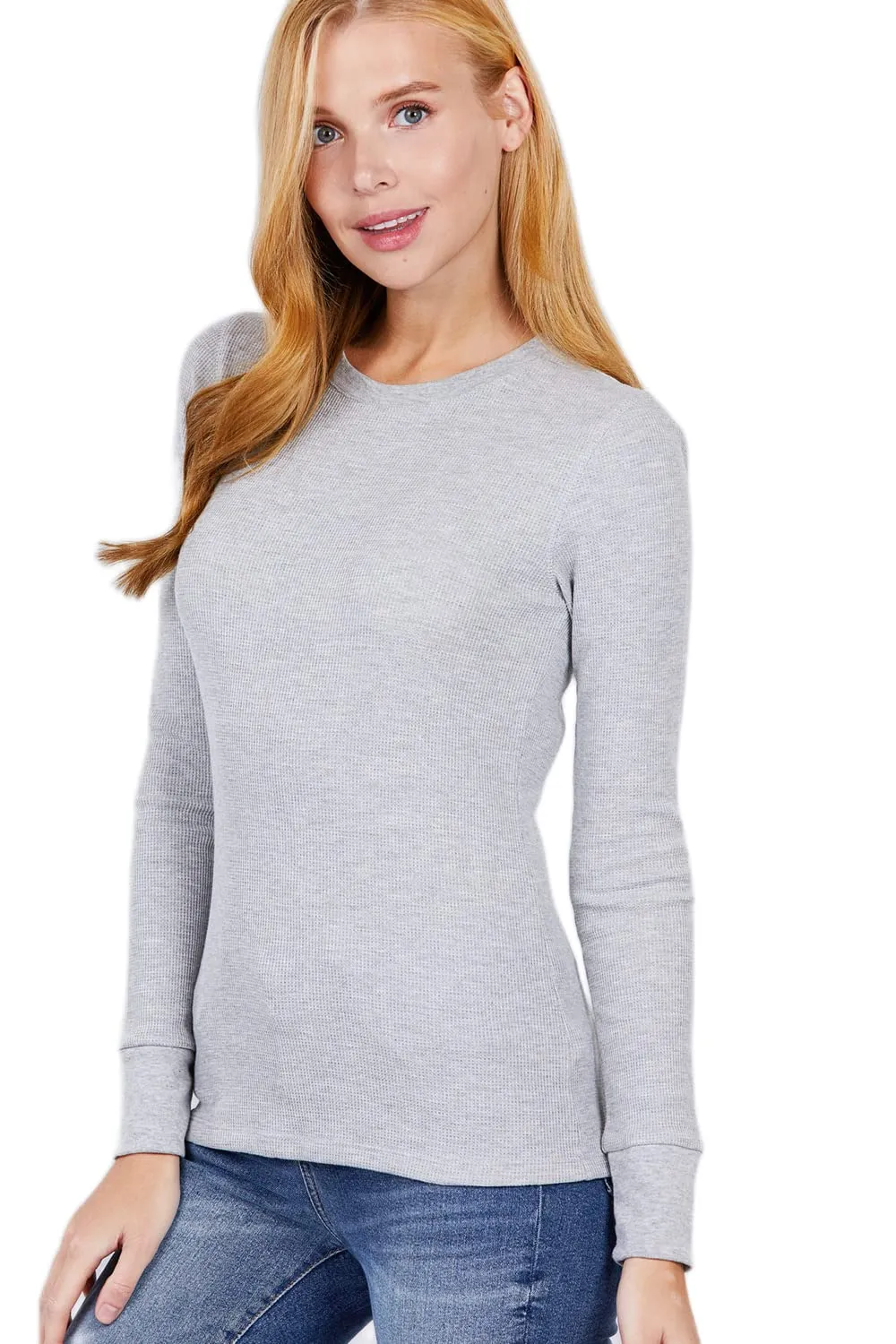 Women's Long Sleeve Crew Neck Long Puff Sleeve Top