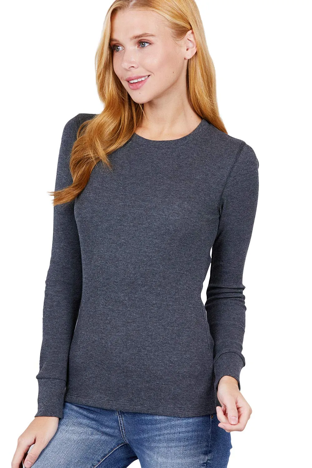 Women's Long Sleeve Crew Neck Long Puff Sleeve Top