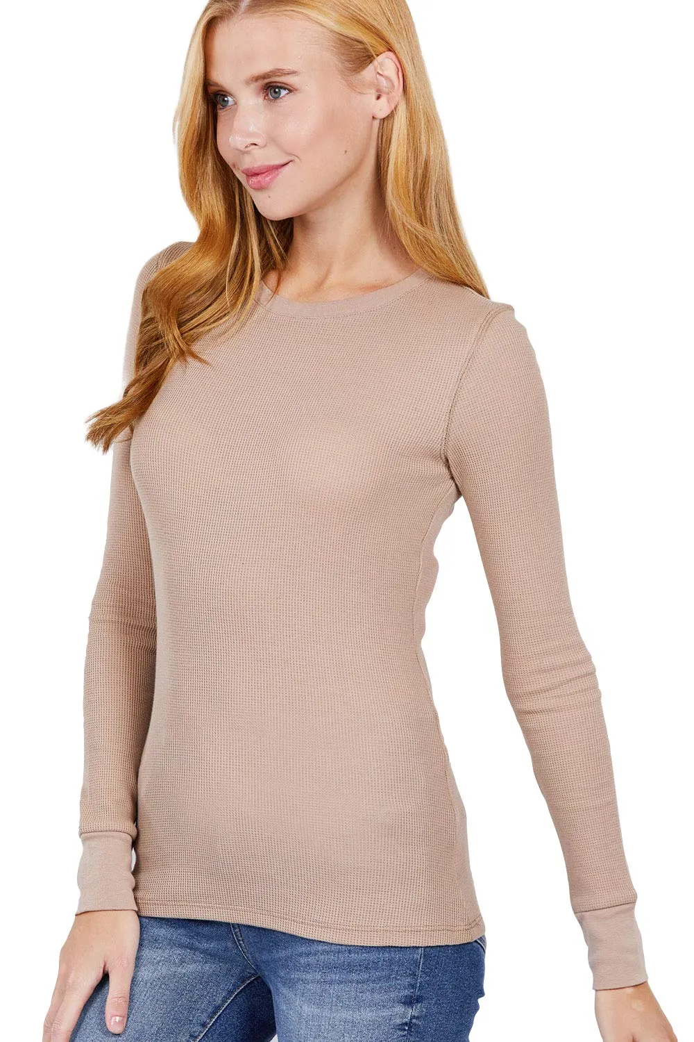 Women's Long Sleeve Crew Neck Long Puff Sleeve Top