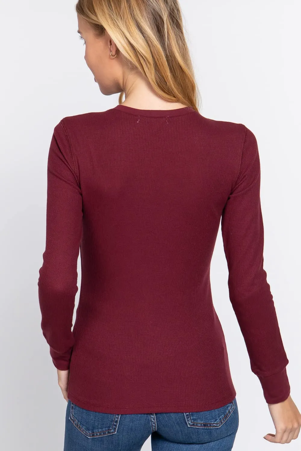 Women's Long Sleeve Crew Neck Long Puff Sleeve Top