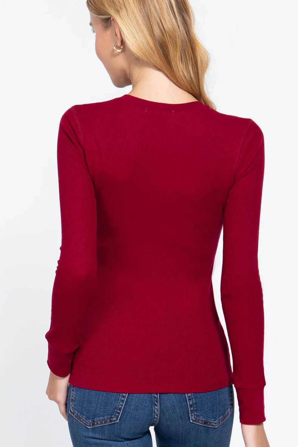 Women's Long Sleeve Crew Neck Long Puff Sleeve Top