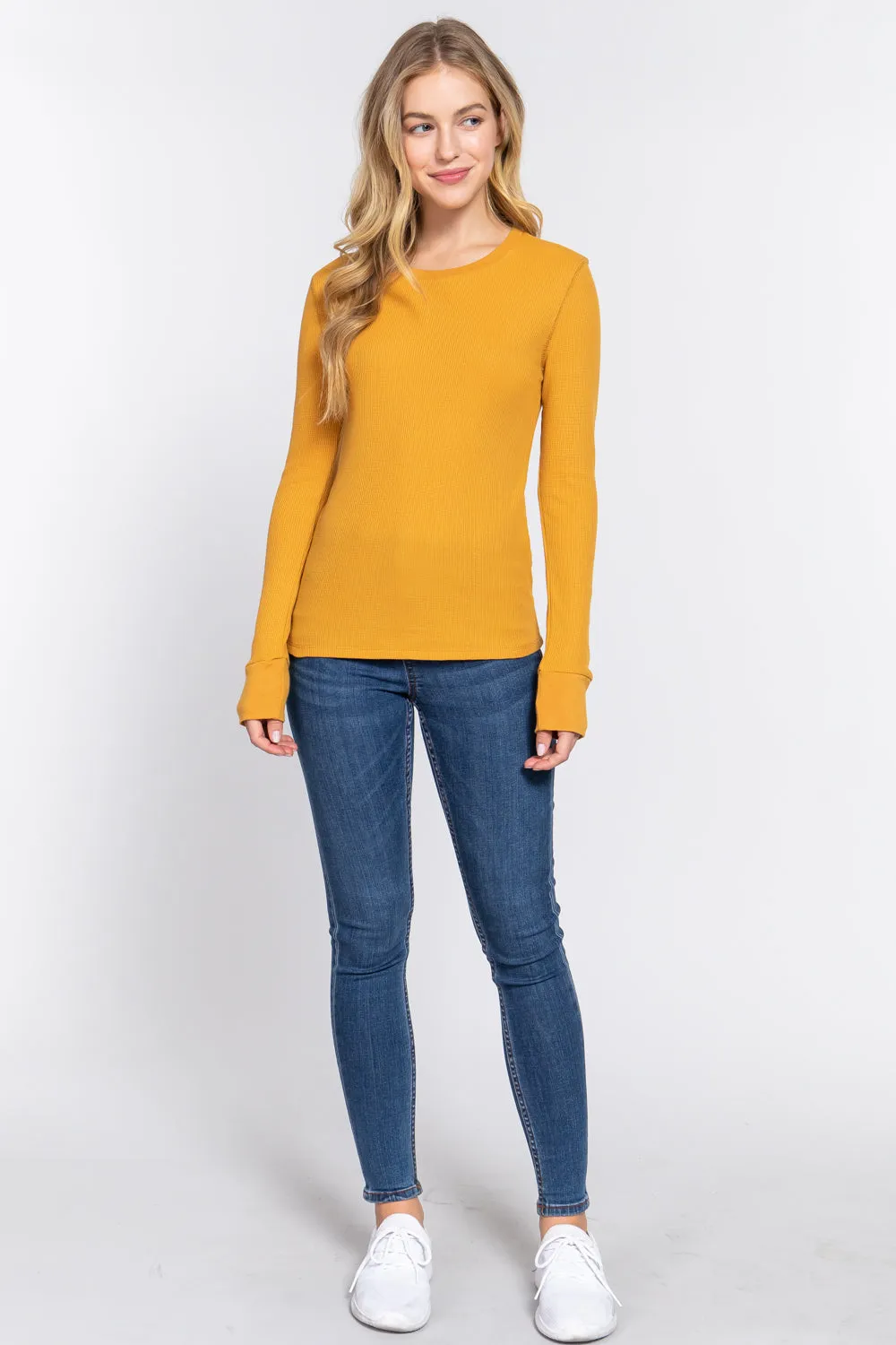 Women's Long Sleeve Crew Neck Long Puff Sleeve Top