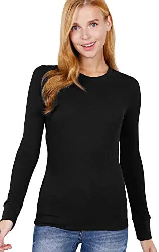 Women's Long Sleeve Crew Neck Long Puff Sleeve Top
