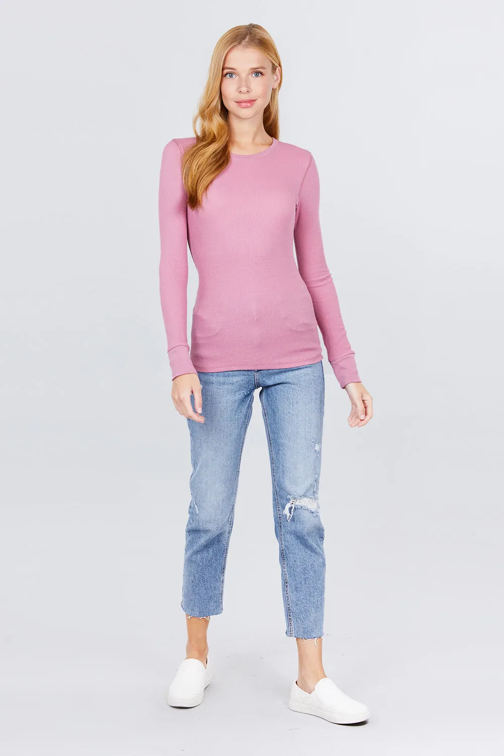 Women's Long Sleeve Crew Neck Long Puff Sleeve Top