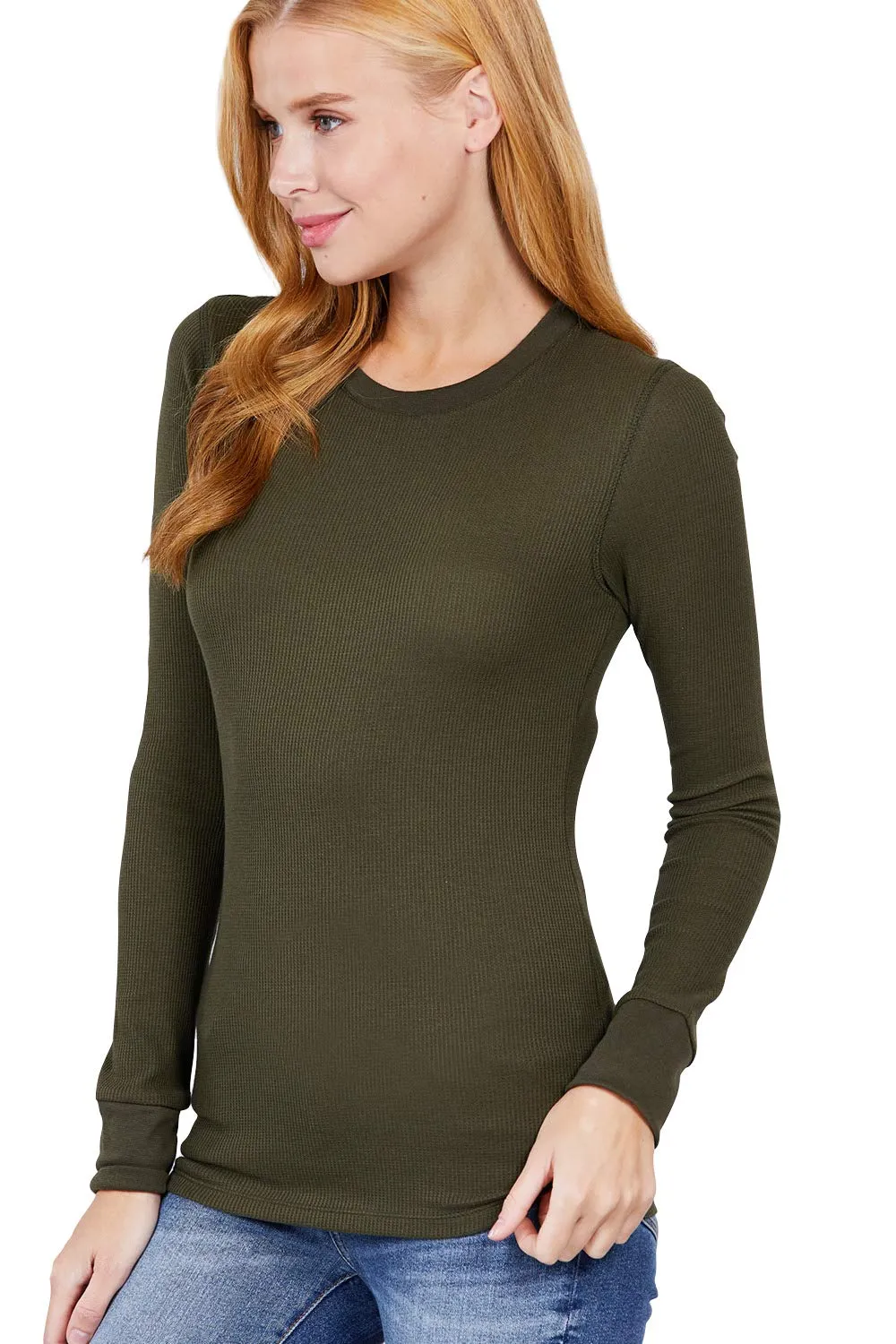 Women's Long Sleeve Crew Neck Long Puff Sleeve Top