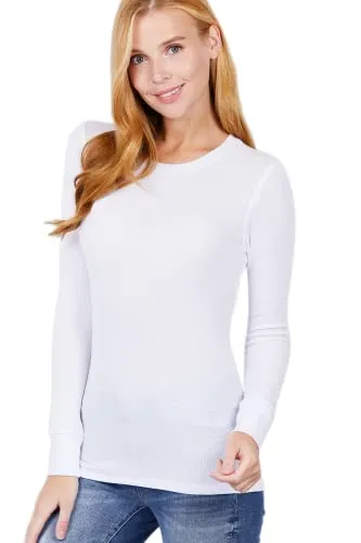 Women's Long Sleeve Crew Neck Long Puff Sleeve Top