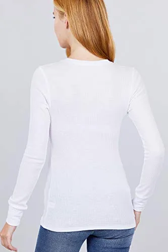 Women's Long Sleeve Crew Neck Long Puff Sleeve Top