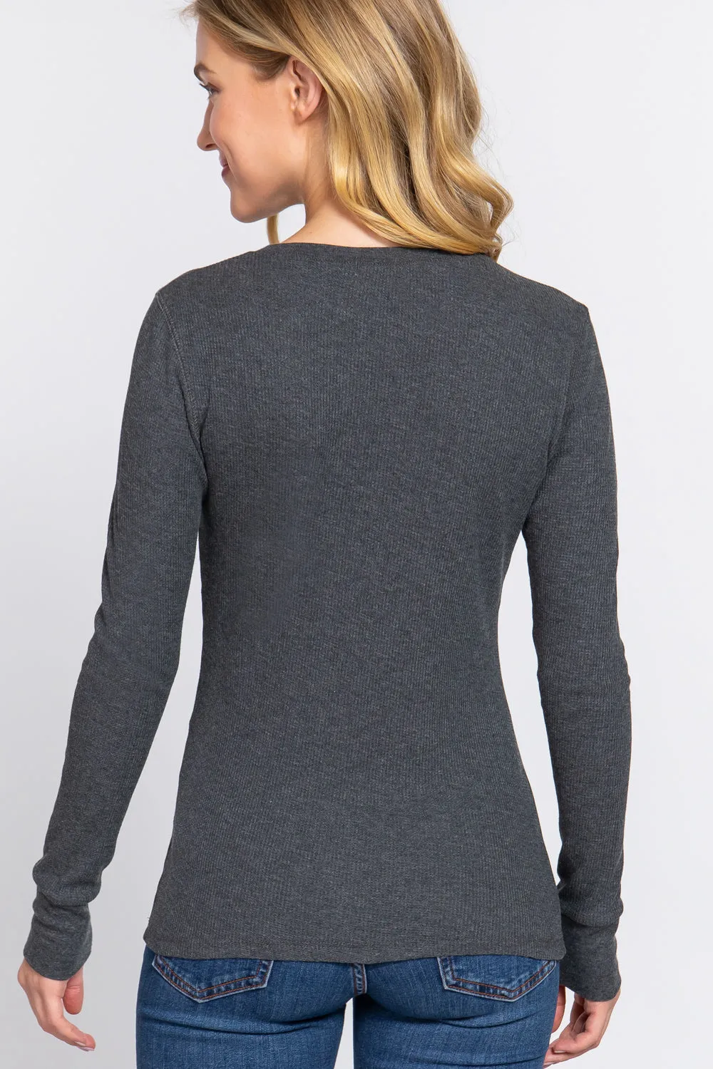Women's Long Sleeve Crew Neck Long Puff Sleeve Top