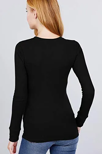 Women's Long Sleeve Crew Neck Long Puff Sleeve Top