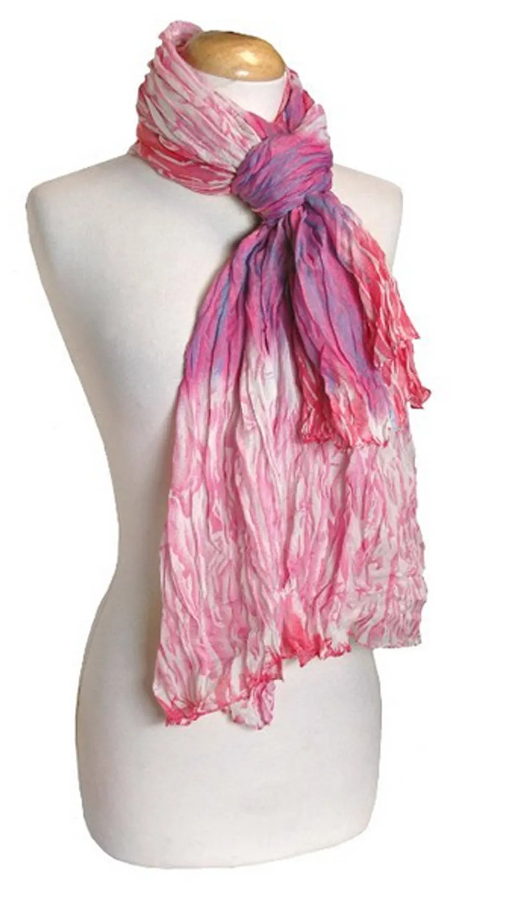 Women's Stylish Trendy Lightweight Crinkled Faded Tie Dye Scarf Sarong